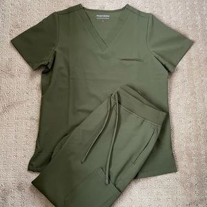 Olive Green Mandala Scrubs
